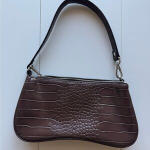 JW PEI Brown Crocodile-Pattern Shoulder Bag